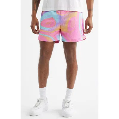 Overtime Splash Mesh Shorts In Pink