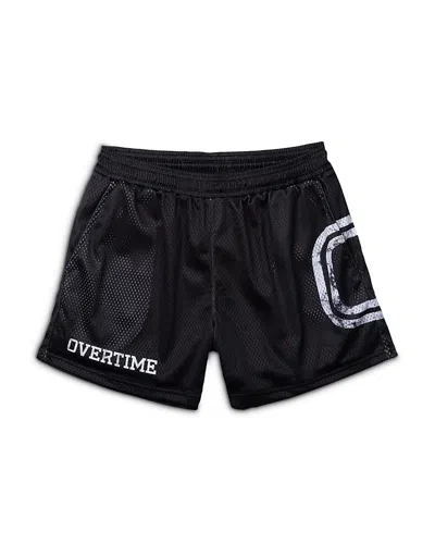 Overtime Unisex Classic Logo Shorts - Little Kid, Big Kid In Black