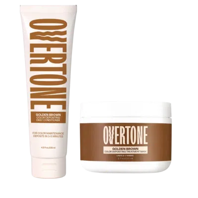 Overtone Healthy Color Duo Coloring Conditioner + Daily Conditioner Set - Golden Brown Healthy Color Duo