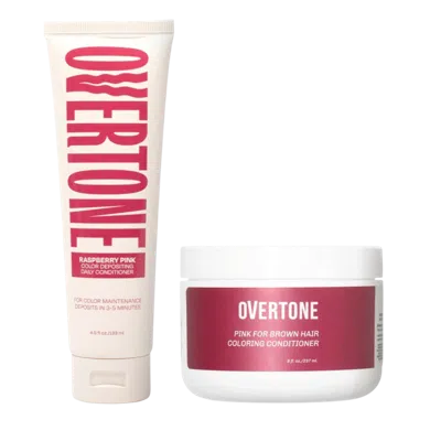 Overtone Healthy Color Duo Coloring Conditioner + Daily Conditioner Set - Raspberry Pink Healthy Color Duo