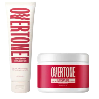 Overtone Healthy Color Duo Coloring Conditioner + Daily Conditioner Set - Scarlet Red Hair Healthy Color Duo