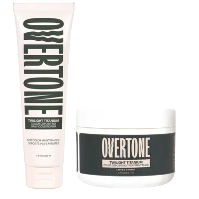 Overtone Healthy Color Duo Coloring Conditioner + Daily Conditioner Set - Twilight Titanium Daily Duo