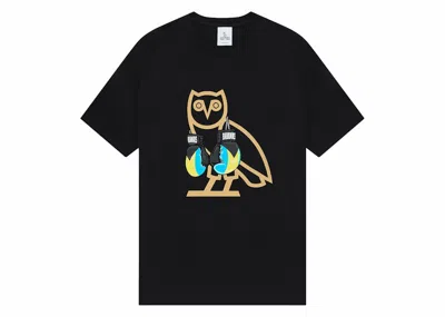 Pre-owned Ovo Men's  Bahamas Boxing Gloves Og Owl T-shirt In Black