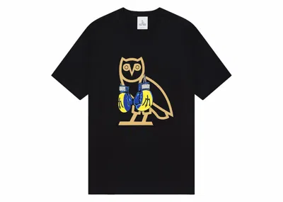 Pre-owned Ovo Men's  Barbados Boxing Gloves Og Owl T-shirt In Black