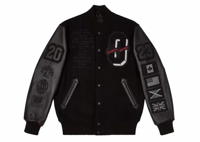 Pre-owned Ovo Men's  For All The Dogs Varsity Jacket In Black