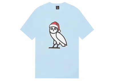 Pre-owned Ovo Men's  Holiday Owl T-shirt In Sky Blue