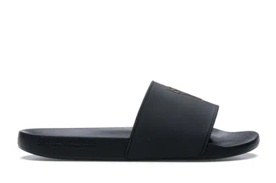 Pre-owned Ovo Men's  Slide (gold Owl) Sneakers In Black