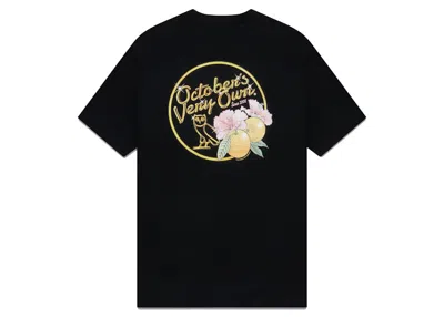 Pre-owned Ovo Men's  Solid Gold Owl T-shirt In Black
