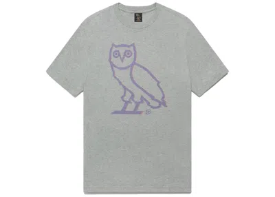 Pre-owned Ovo Men's  Static Owl T-shirt In Heather Grey In Gray