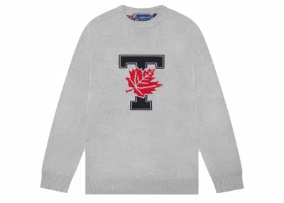 Pre-owned Ovo Men's  U Of T Crewneck Sweatshirt Sweater In Heather Grey In Gray
