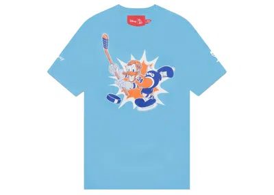 Pre-owned Ovo Men's  X Disney Donald "owls" T-shirt In Light Blue
