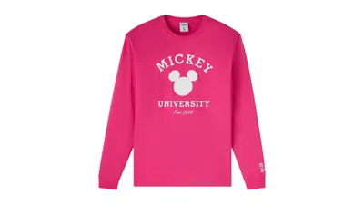 Pre-owned Ovo Men's  X Disney Valentine's Collegiate Longsleeve T-shirt In Fuchsia In Pink