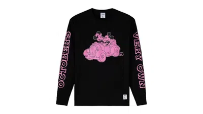 Pre-owned Ovo Men's  X Disney Valentine's Longsleeve T-shirt In Black