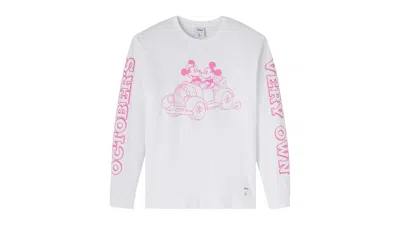 Pre-owned Ovo Men's  X Disney Valentine's Longsleeve T-shirt In White