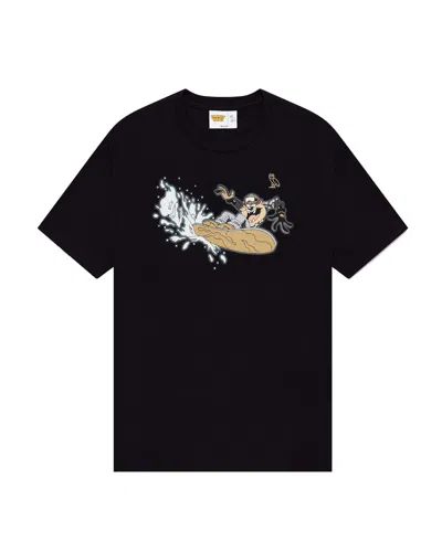 Pre-owned Ovo Men's  X Looney Tunes Tasmanian Devil Snowboard T-shirt In Black