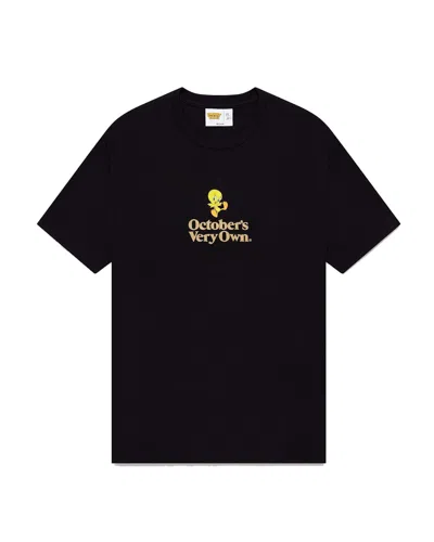Pre-owned Ovo Men's  X Looney Tunes Tweety Bird T-shirt In Black