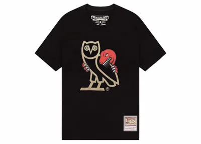 Pre-owned Ovo Men's  X Mitchell And Ness '95 Raptors Og Owl T-shirt In Black
