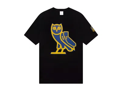 Pre-owned Ovo Men's  X Nba Golden State Warriors Og Owl T-shirt In Black