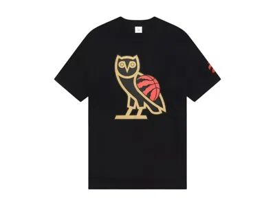 Pre-owned Ovo Men's  X Nba Toronto Raptors Og Owl T-shirt In Black