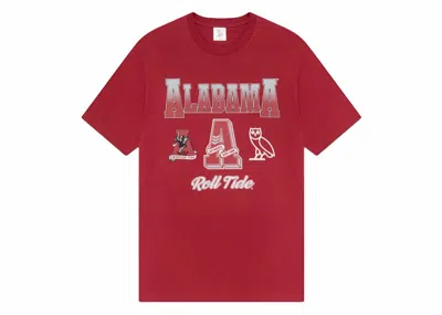 Pre-owned Ovo Men's  X Ncaa Alabam Crimson Tide T-shirt In Red