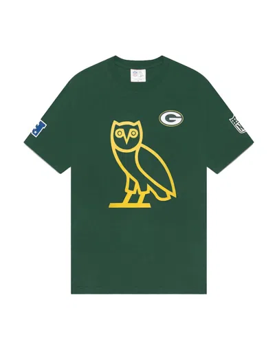 Pre-owned Ovo Men's  X Nfl Bay Packers Og Owl T-shirt In Green