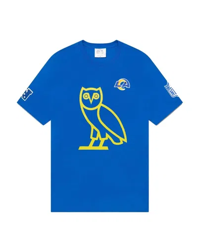 Pre-owned Ovo Men's  X Nfl Los Angeles Rams Og Owl T-shirt In Blue