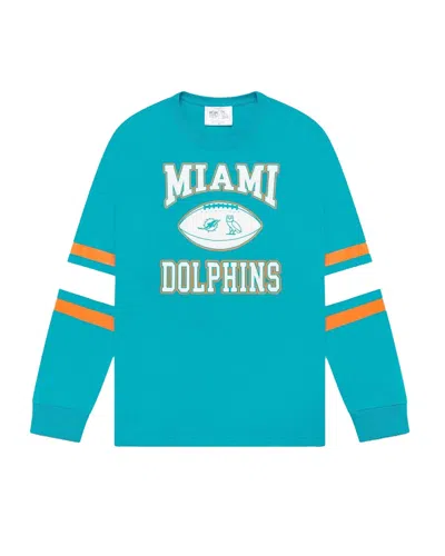 Pre-owned Ovo Men's  X Nfl Miami Dolphins Longsleeve T-shirt In Teal