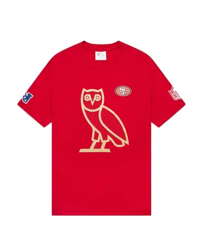 Pre-owned Ovo Men's  X Nfl San Francisco 49ers Og Owl T-shirt In Red