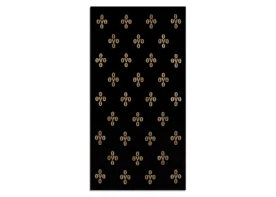 Pre-owned Ovo Monogram Beach Towel In Black/gold