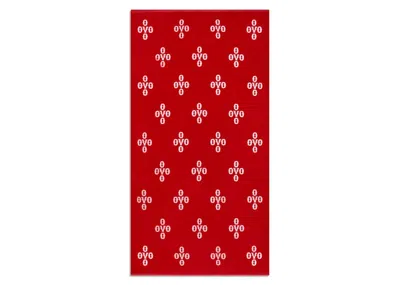 Pre-owned Ovo Monogram Beach Towel In Red/white