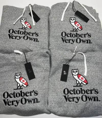 Pre-owned Ovo October's Very Own Heritage Hoodie In Gray