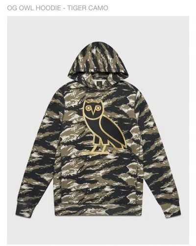 Pre-owned Ovo Octobers Very Own Drake Og Gold Owl Hoodie Tigar Camo Embroidered Size L
