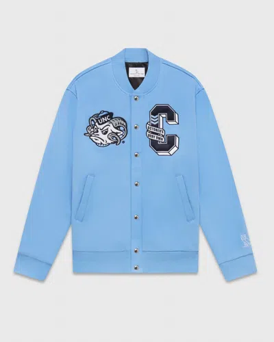 Pre-owned Ovo Octobers Very Own  Ncaa North Carolina Tar Heels Fleece Varsity Jacket Size M In Blue