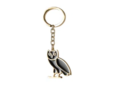 Pre-owned Ovo Owl Logo Keychain In Black/gold