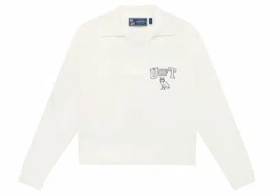 Pre-owned Ovo U Of T Womens Rugby Polo Shirt Sweater In Cream