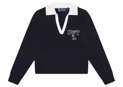 Pre-owned Ovo U Of T Womens Rugby Polo Shirt Sweater In Navy Blue