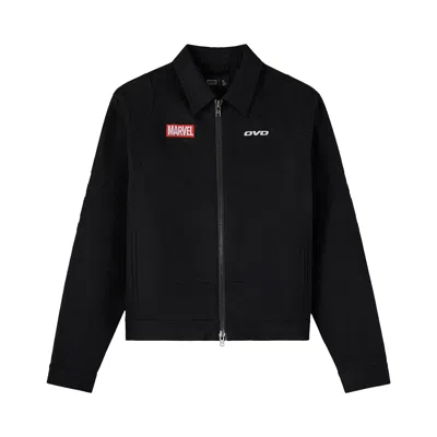 Pre-owned Ovo X Marvel Ghost Rider Denim Moto Jacket 'black Rigid' | Men's Size L