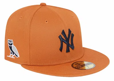 Pre-owned Ovo X Mlb New York Yankees New Era Hat In Orange