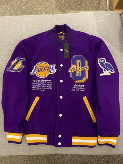 Pre-owned Ovo X Nba Los Angeles Lakers Varsity Jacket World Champions October's Very Own