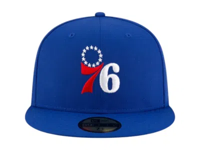 Pre-owned Ovo X Nba Philadelphia 76'ers 59fifty Fitted Hat In Blue/white