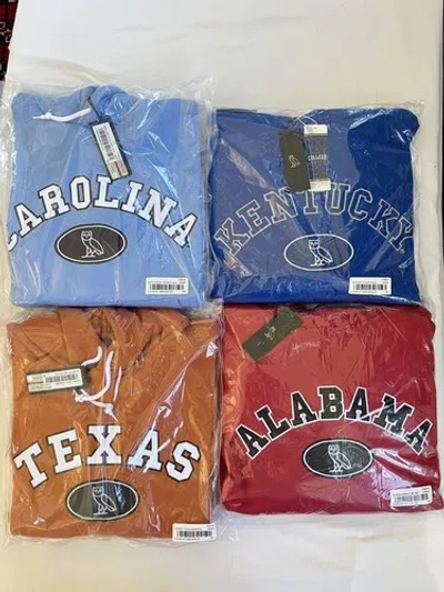 Pre-owned Ovo X Ncaa Hoodie Owl Longhorns Wildcats Crimson Tide Tar Heels Tigers Drake In Red, Blue, Orange