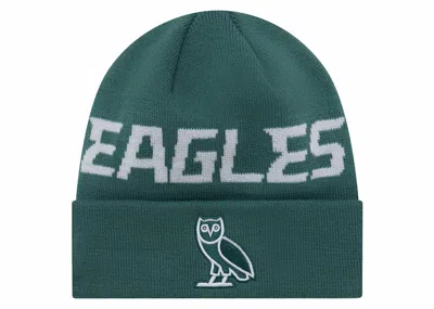 Pre-owned Ovo X Nfl Philadelpha Eagles New Era Beanie In Green
