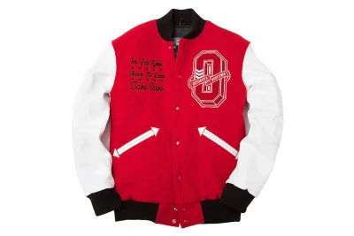 Pre-owned Ovo X Roots Away From Home Tour Varsity Jacket Red