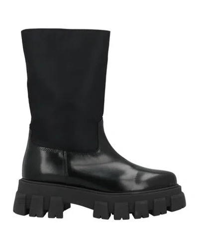 Ovye' By Cristina Lucchi Ovyé Woman Ankle Boots Black Size 10 Soft Leather, Textile Fibers