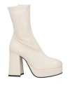 Ovye' By Cristina Lucchi Ovyé Woman Ankle Boots Ivory Size 8 Textile Fibers In White