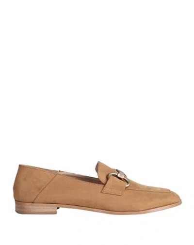 Ovye' By Cristina Lucchi Ovyé Woman Loafers Camel Size 9 Textile Fibers In Beige