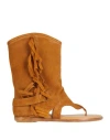 Ovye' By Cristina Lucchi Woman Ankle Boots Tan Size 8 Soft Leather In Brown