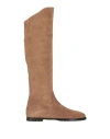 Ovye' By Cristina Lucchi Woman Boot Khaki Size 10 Soft Leather In Beige