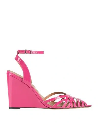 Ovye' By Cristina Lucchi Woman Sandals Fuchsia Size 8 Leather In Pink