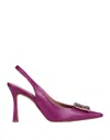 Ovye' By Cristina Lucchi Woman Pumps Mauve Size 7 Calfskin In Purple